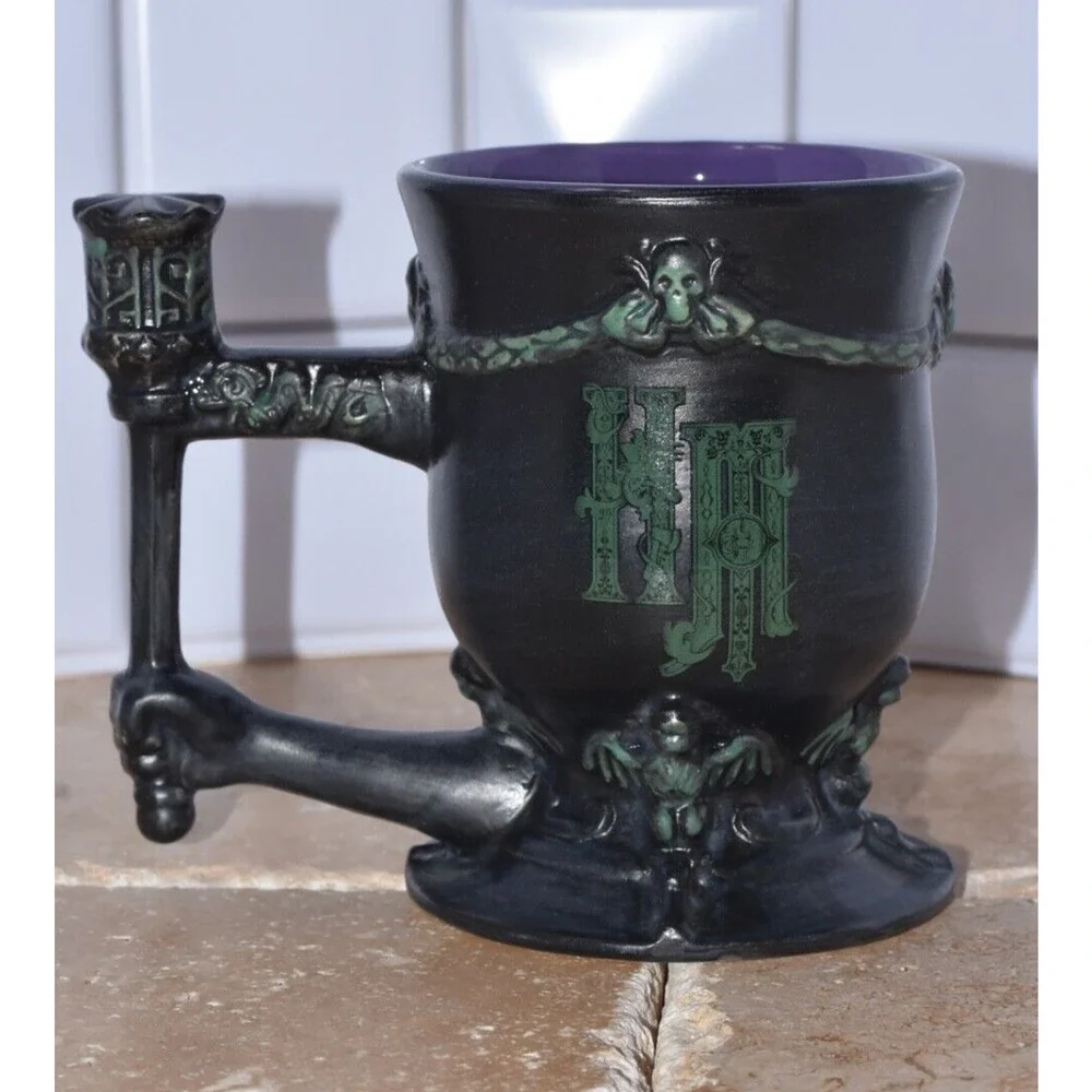 Disney Parks The Haunted Mansion Plaque Ceramic Pedestal Coffee Mug Cup
